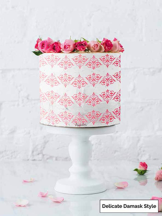 Delicate Damask Style Cake Stencil - Full Size Design