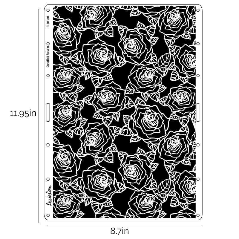 Detailed Rose Cake Stencil - Full Size Design