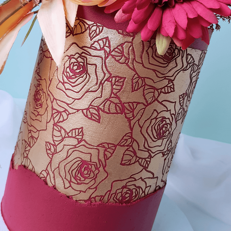 Detailed Rose Cake Stencil - XL Design Size