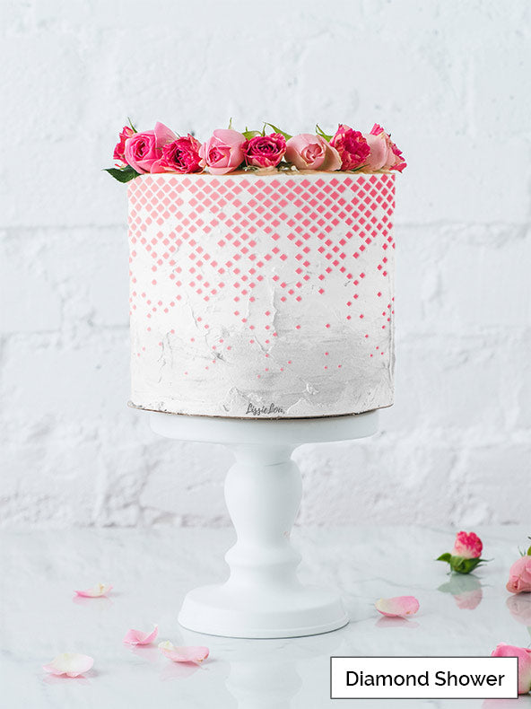 Diamond Shower Cake Stencil - Full Size Design