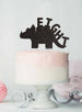 Dinosaur Eight 8th Birthday Cake Topper Glitter Card Black