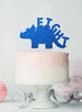Dinosaur Eight 8th Birthday Cake Topper Glitter Card Dark Blue
