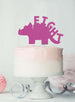 Dinosaur Eight 8th Birthday Cake Topper Glitter Card Hot Pink