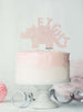 Dinosaur Eight 8th Birthday Cake Topper Glitter Card White