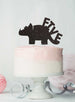 Dinosaur Five 5th Birthday Cake Topper Glitter Card Black