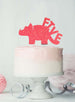 Dinosaur Five 5th Birthday Cake Topper Glitter Card Light Pink