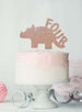 Dinosaur Four 4th Birthday Cake Topper Glitter Card Rose Gold