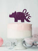 Dinosaur One 1st Birthday Cake Topper Glitter Card Dark Purple