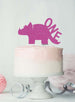 Dinosaur One 1st Birthday Cake Topper Glitter Card Hot Pink