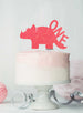 Dinosaur One 1st Birthday Cake Topper Glitter Card Light Pink