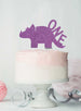 Dinosaur One 1st Birthday Cake Topper Glitter Card Light Purple
