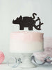 Dinosaur Six 6th Birthday Cake Topper Glitter Card Black