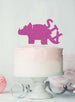 Dinosaur Six 6th Birthday Cake Topper Glitter Card Hot Pink