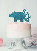 Dinosaur Six 6th Birthday Cake Topper Glitter Card Light Blue