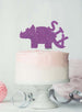 Dinosaur Six 6th Birthday Cake Topper Glitter Card Light Purple