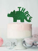 Dinosaur Three 3rd Birthday Cake Topper Glitter Card Green