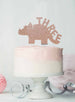 Dinosaur Three 3rd Birthday Cake Topper Glitter Card Rose Gold
