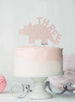 Dinosaur Three 3rd Birthday Cake Topper Glitter Card White
