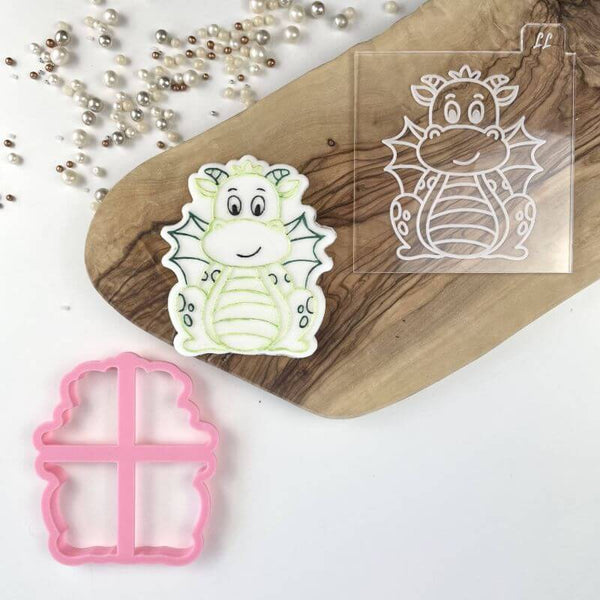 Cute Dragon Princess Cookie Cutter and Embosser