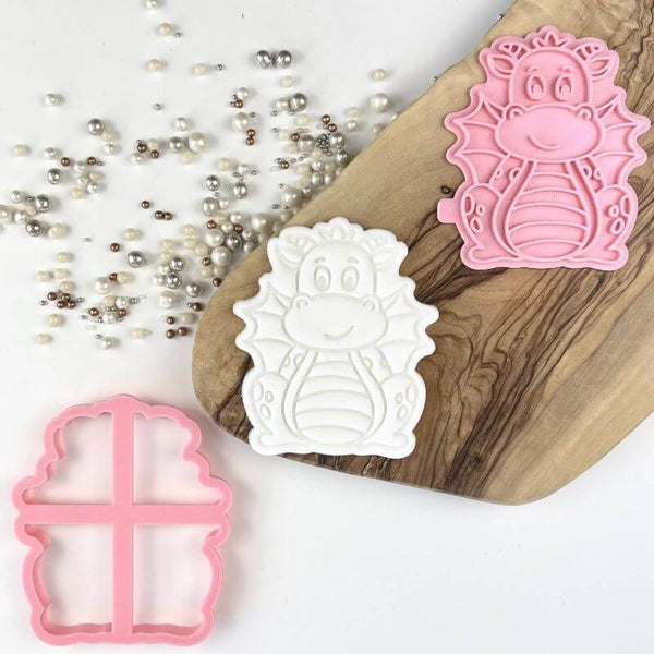 Cute Dragon Princess Cookie Cutter and Stamp