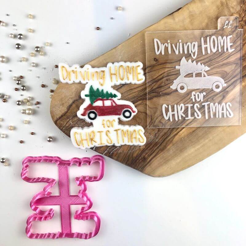 Driving Home for Christmas Cookie Cutter and Embosser