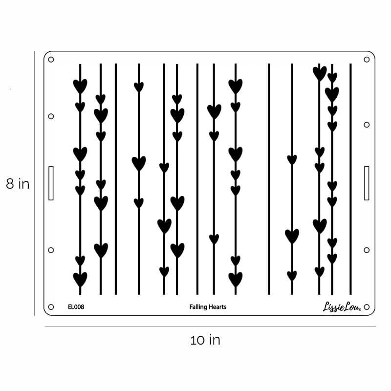 Falling Hearts Cake Stencil - Full Size Design