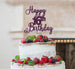 Happy 16th Birthday Pretty Cake Topper Glitter Card Dark Purple