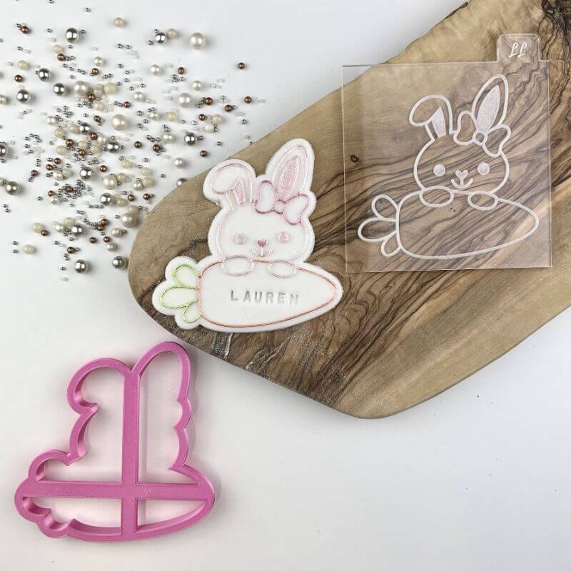 Easter Rabbit with Carrot Cookie Cutter and Embosser