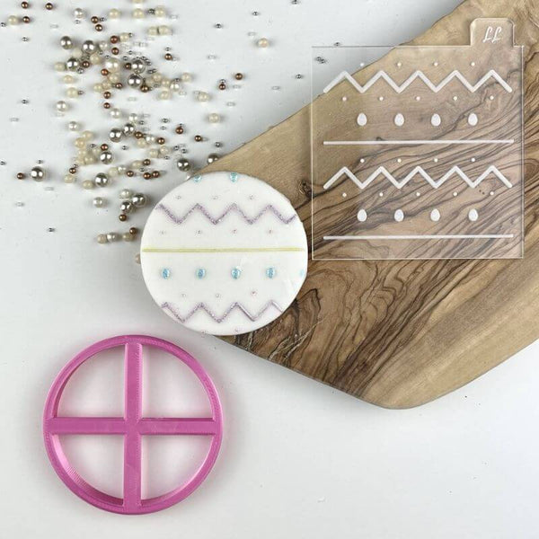Coco Peony Easter Egg Texture Tile Cookie Cutter and Embosser