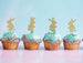 Cute Easter Bunny with Fluffy Tails Cupcake Topper Pack of 4 Glitter Card Gold
