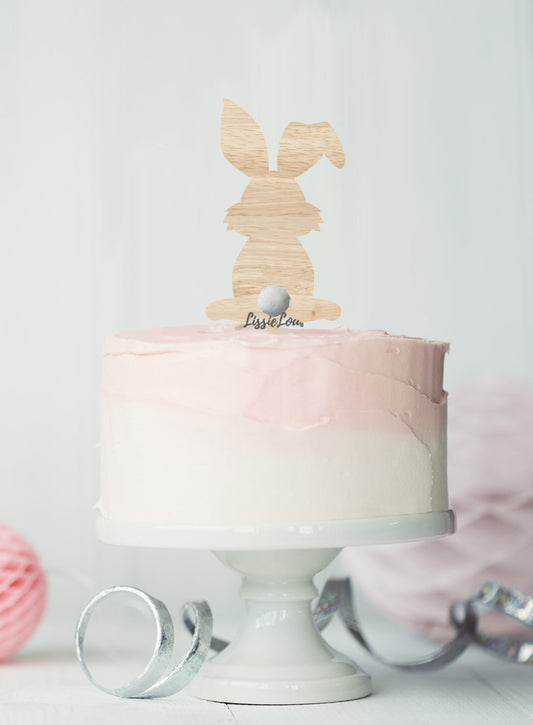 Easter Bunny with Fluffy Tail Cake Topper