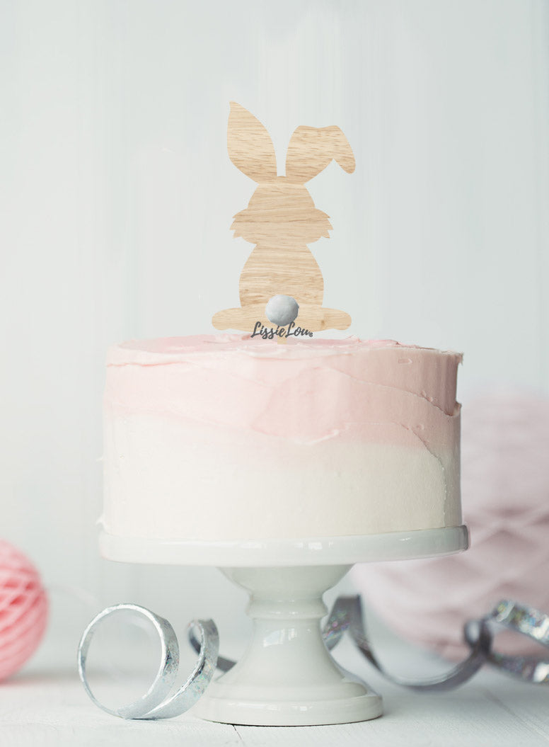 Easter Bunny with Fluffy Tail Cake Topper