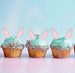 Easter Bunny Ear Cupcake Toppers Set of 3 Premium 3mm Acrylic Grey
