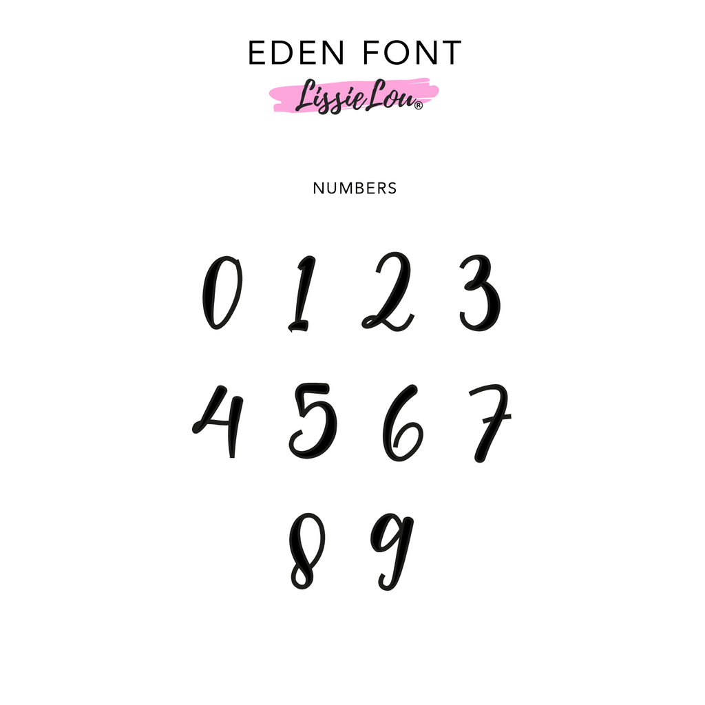 Eden Font Numbers Cake Topper or Cake Motif Premium 3mm Acrylic or Birch Wood