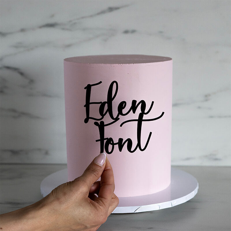 Eden Font Custom Cake Topper or Cake Motif Premium 3mm Acrylic or Birch Wood