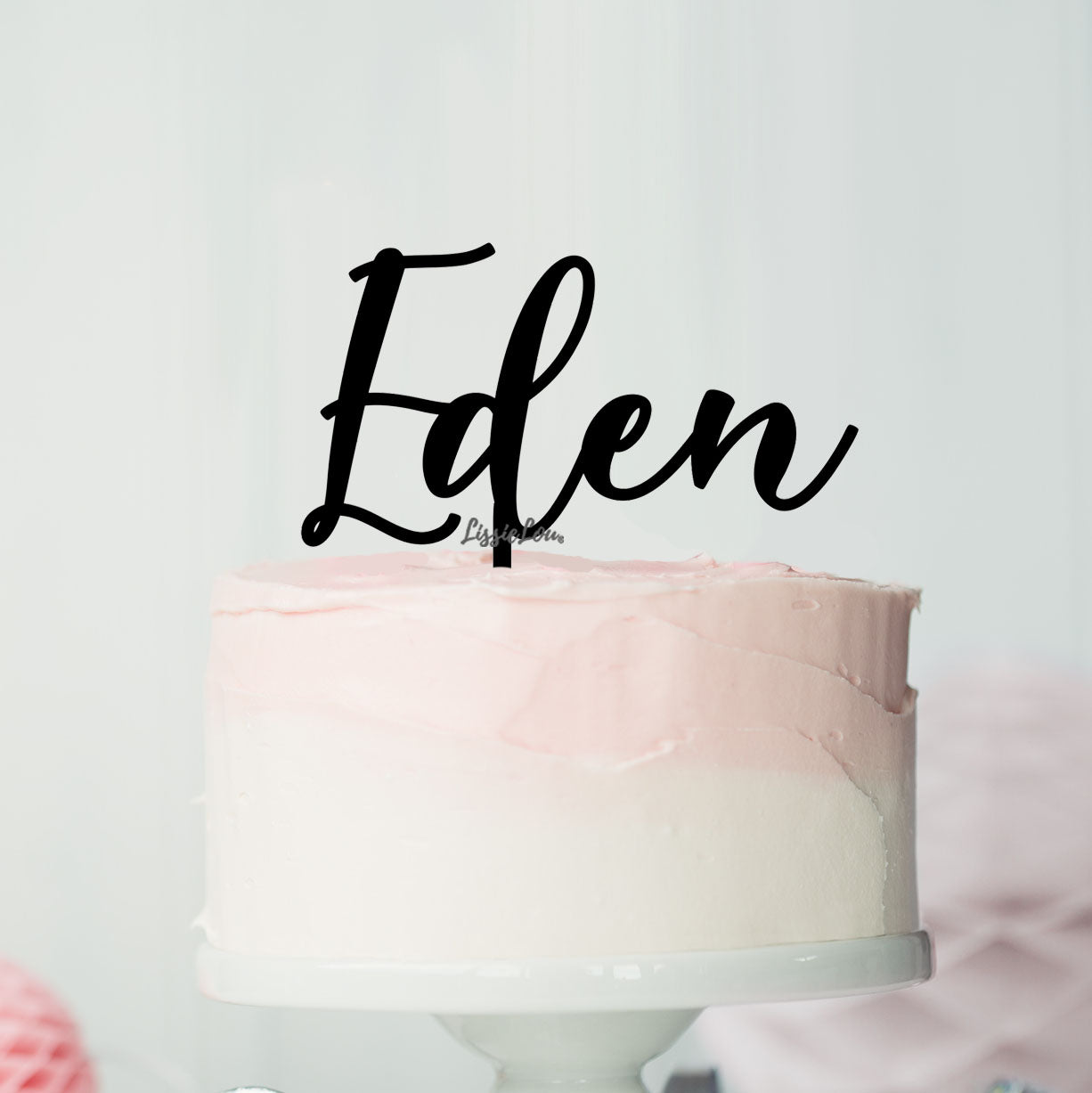 Eden Font Style Name Cake Topper Premium 3mm Acrylic or Birch Wood
