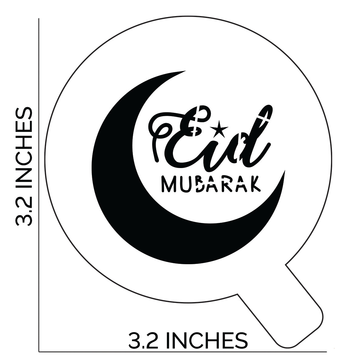 Eid Mubarak Stencil - Cupcake Size Design