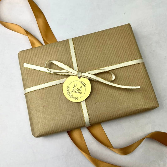 Eid Mubarak in Floral Circle Ramadan Cookie Box Tags - Premium 3mm Acrylic - Pack of 4