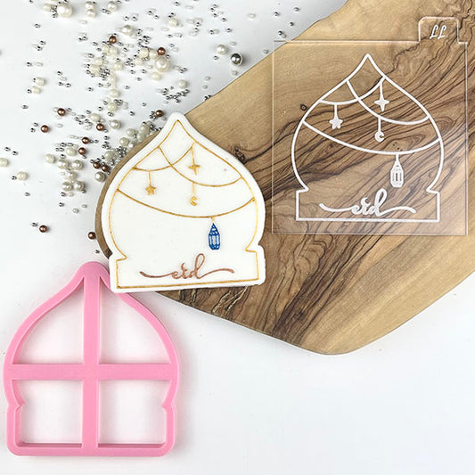 Eid Script Lantern Ramadan Cookie Cutter and Embosser