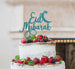 Eid Mubarak Cake Topper Pretty Font Light Blue