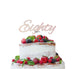 Eighty Birthday Cake Topper 80th Glitter Card White