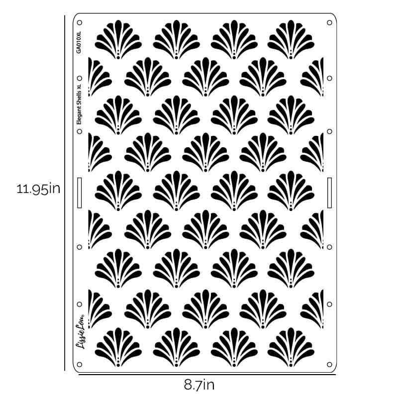 Elegant Shells Large Pattern Cake Stencil -  XL Design Size