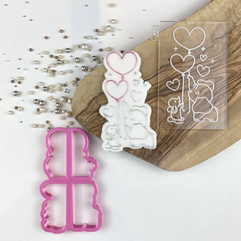 Elephant and Mouse Valentine's Cookie Cutter and Embosser