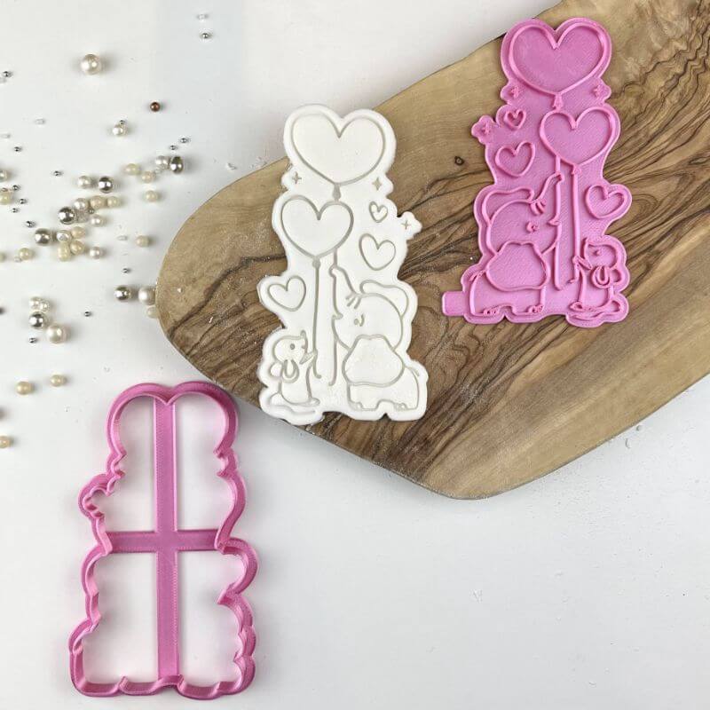 Elephant and Mouse Valentine's Cookie Cutter and Stamp