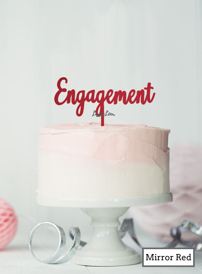Engagement Cake Topper Premium 3mm Acrylic Mirror Red
