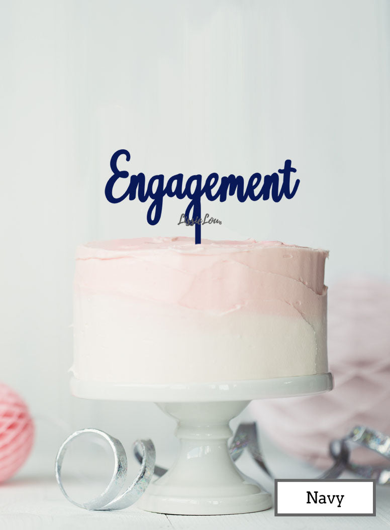 Engagement Cake Topper Premium 3mm Acrylic Navy