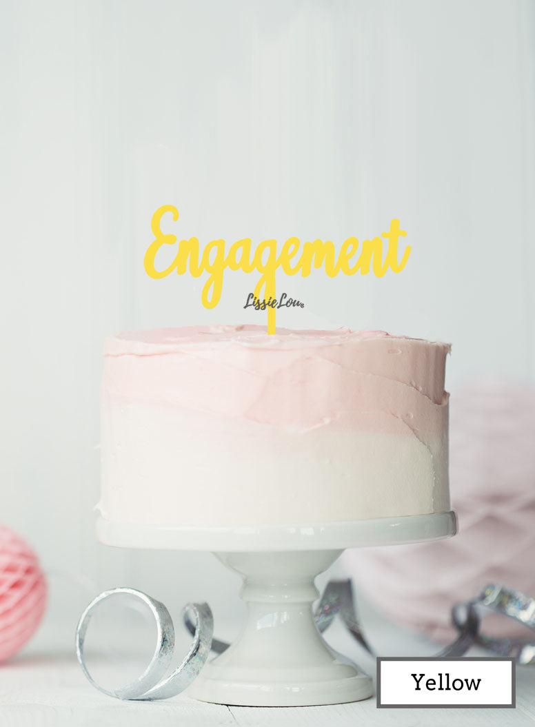 Engagement Cake Topper Premium 3mm Acrylic Yellow