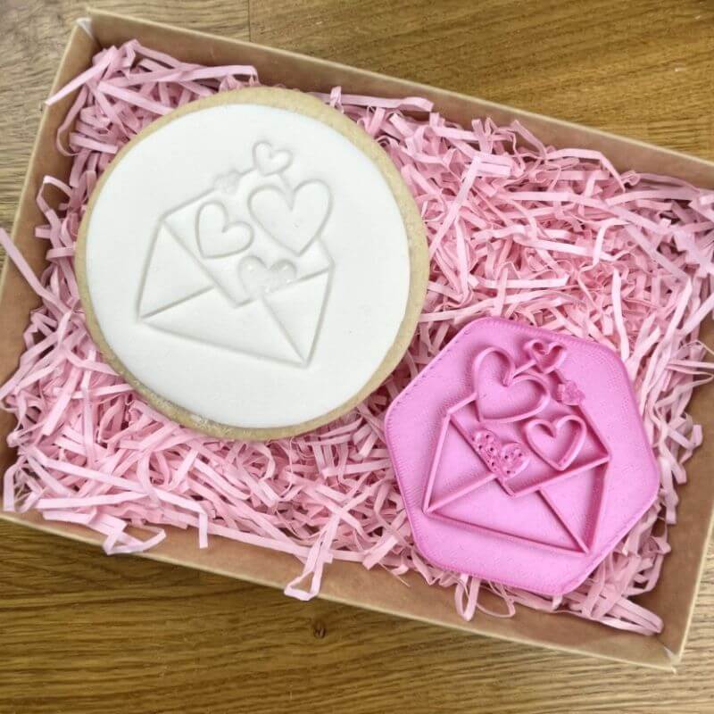 Envelope of Hearts Cookie Stamp