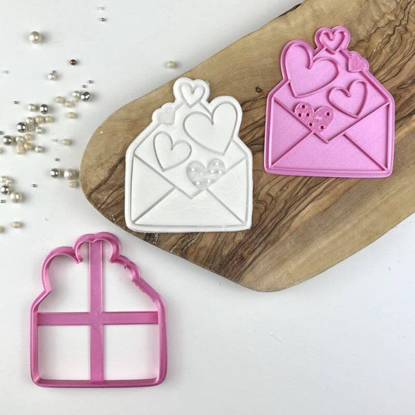 Envelope of Hearts Valentine's Cookie Cutter and Stamp