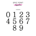 Epic Font Numbers Cake Topper or Cake Motif Premium 3mm Acrylic or Birch Wood